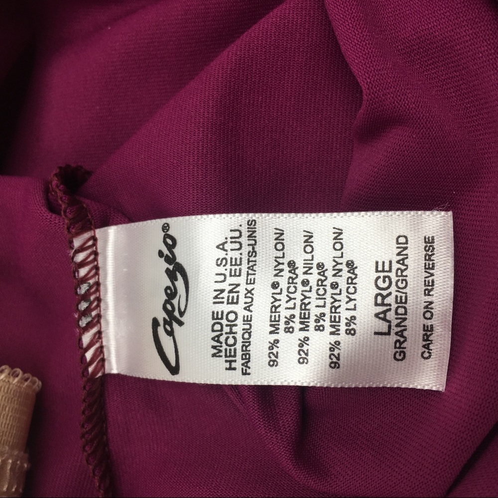 Capezio camisole cami top bra lined wine new LG XL - Picture 7 of 8
